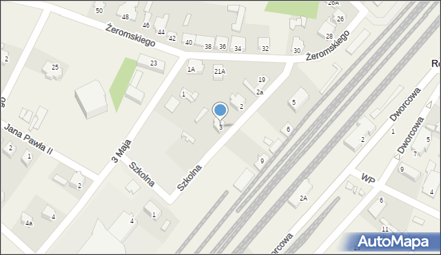 Rogów, Szkolna, 3, mapa Rogów
