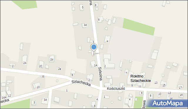 Rokitno Szlacheckie, Szkolna, 1, mapa Rokitno Szlacheckie