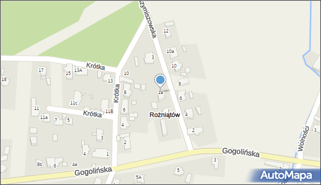 Rożniątów, Szymiszowska, 1a, mapa Rożniątów