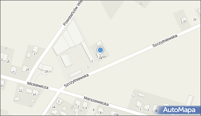 Rożnowo, Szczytniewska, 1a, mapa Rożnowo