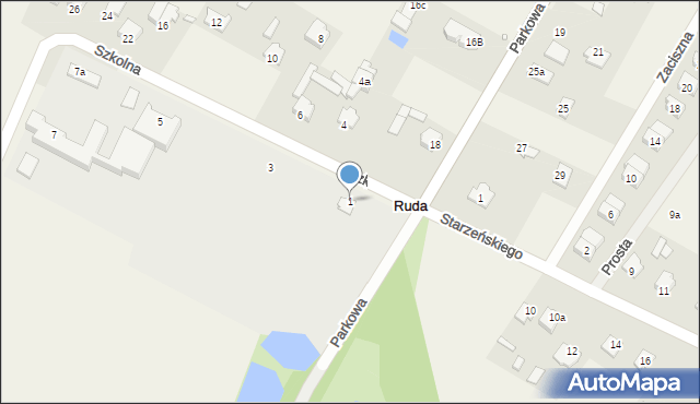 Ruda, Szkolna, 1, mapa Ruda