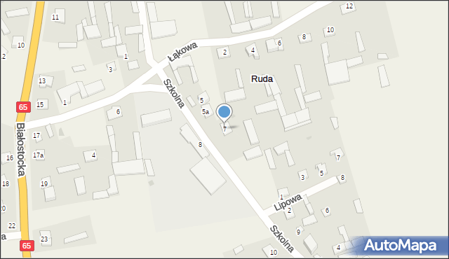 Ruda, Szkolna, 7, mapa Ruda