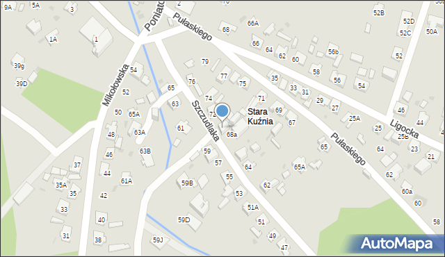 Ruda Śląska, Szczudlaka Wawrzyńca, 70, mapa Rudy Śląskiej