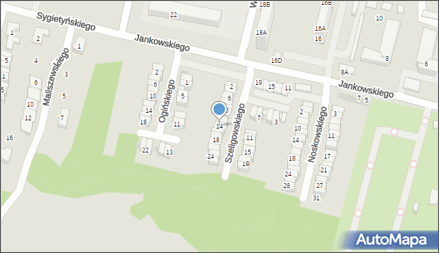 Ruda Śląska, Szeligowskiego Tadeusza, 14, mapa Rudy Śląskiej