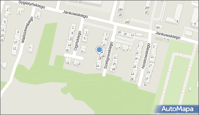 Ruda Śląska, Szeligowskiego Tadeusza, 18, mapa Rudy Śląskiej