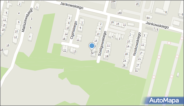 Ruda Śląska, Szeligowskiego Tadeusza, 24, mapa Rudy Śląskiej