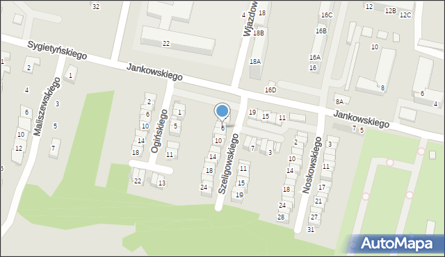 Ruda Śląska, Szeligowskiego Tadeusza, 6, mapa Rudy Śląskiej
