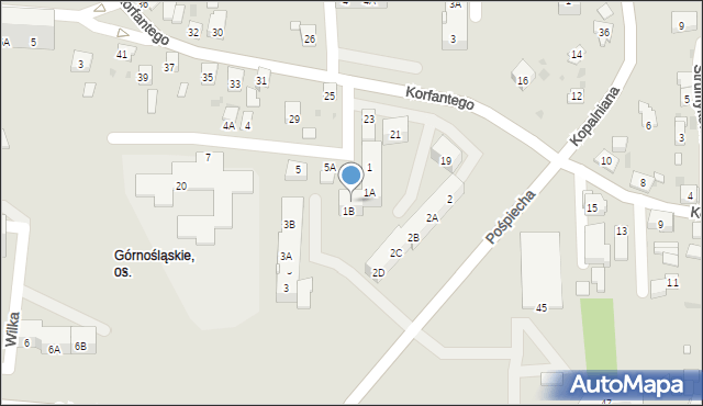 Ruda Śląska, Szramka Emila, 1B, mapa Rudy Śląskiej
