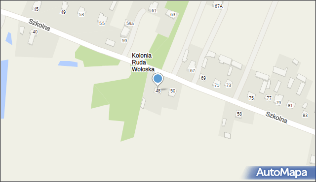 Ruda Wołoska, Szkolna, 48, mapa Ruda Wołoska