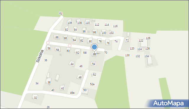 Rudnik, Szkolna, 68, mapa Rudnik