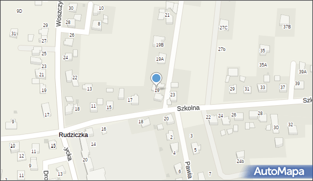 Rudziczka, Szkolna, 19, mapa Rudziczka