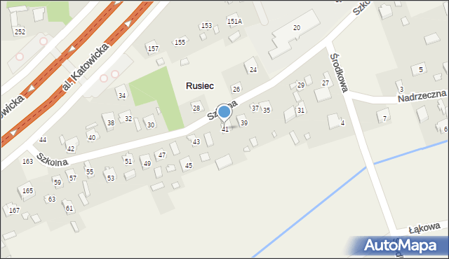 Rusiec, Szkolna, 41, mapa Rusiec