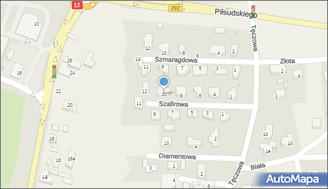 Ruszowice, Szafirowa, 10, mapa Ruszowice