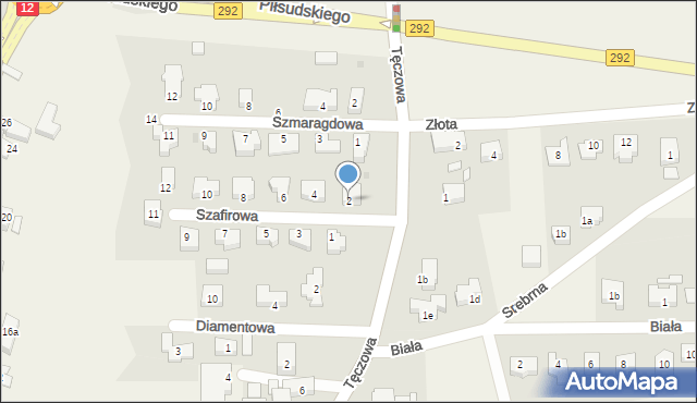 Ruszowice, Szafirowa, 2, mapa Ruszowice