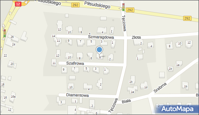 Ruszowice, Szafirowa, 4, mapa Ruszowice