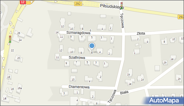 Ruszowice, Szafirowa, 6, mapa Ruszowice