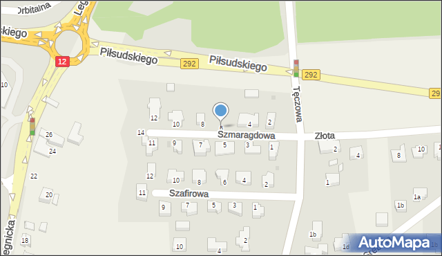 Ruszowice, Szmaragdowa, 6, mapa Ruszowice