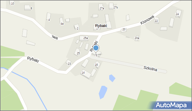 Rybaki, Szkolna, 1, mapa Rybaki