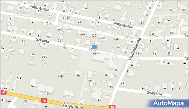 Rybnik, Szkolna, 26, mapa Rybnika