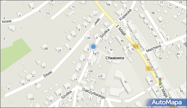 Rybnik, Szulika Józefa, 7, mapa Rybnika