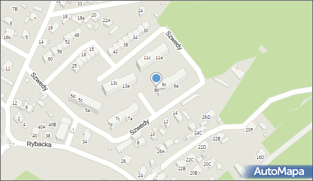 Rybnik, Szwedy Konrada, ks., 9d, mapa Rybnika