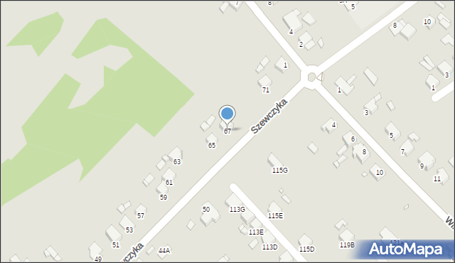 Rybnik, Szewczyka Alojzego, 67, mapa Rybnika