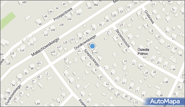 Rybnik, Szeptyckiego Stanisława, gen., 3, mapa Rybnika