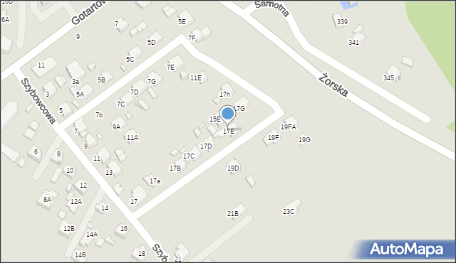 Rybnik, Szybowcowa, 17E, mapa Rybnika