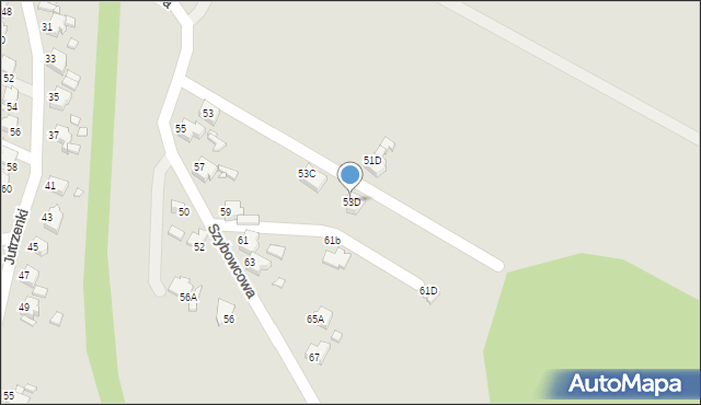 Rybnik, Szybowcowa, 53D, mapa Rybnika