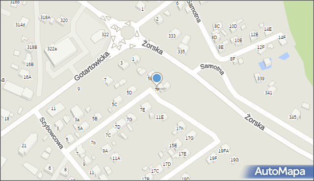 Rybnik, Szybowcowa, 7F, mapa Rybnika