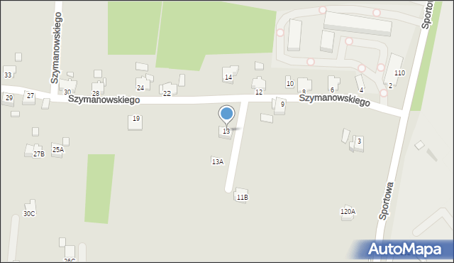 Rybnik, Szymanowskiego Karola, 13, mapa Rybnika