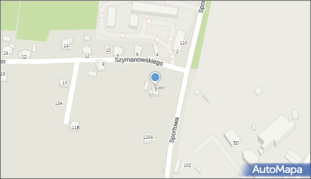 Rybnik, Szymanowskiego Karola, 3, mapa Rybnika