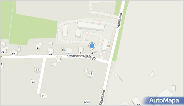 Rybnik, Szymanowskiego Karola, 4, mapa Rybnika