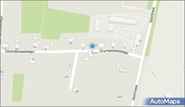 Rybnik, Szymanowskiego Karola, 9, mapa Rybnika