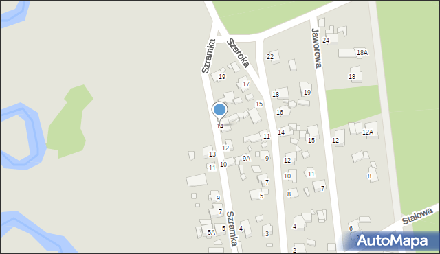 Rybnik, Szramka Emila, ks., 14, mapa Rybnika