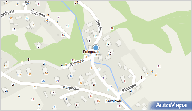 Rychwałdek, Szkolna, 12, mapa Rychwałdek