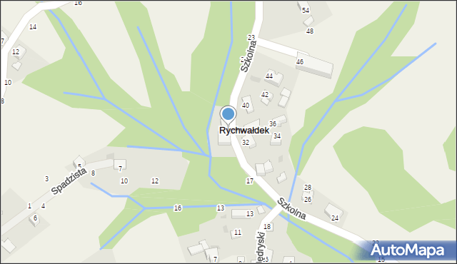 Rychwałdek, Szkolna, 19, mapa Rychwałdek