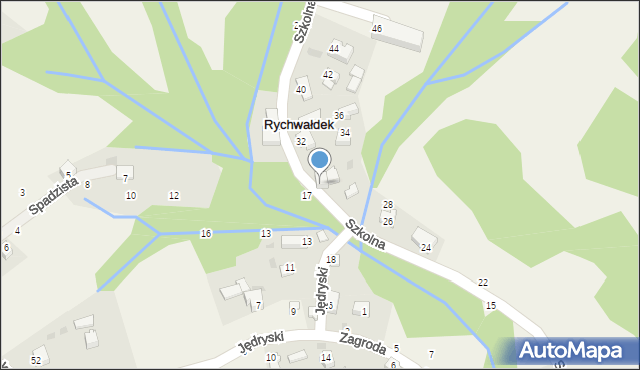 Rychwałdek, Szkolna, 30, mapa Rychwałdek