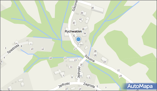 Rychwałdek, Szkolna, 30a, mapa Rychwałdek