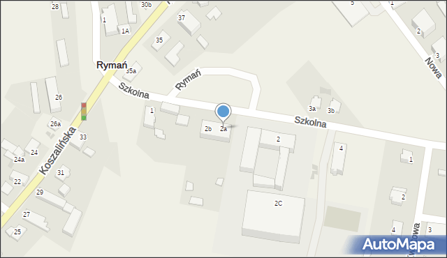 Rymań, Szkolna, 2a, mapa Rymań