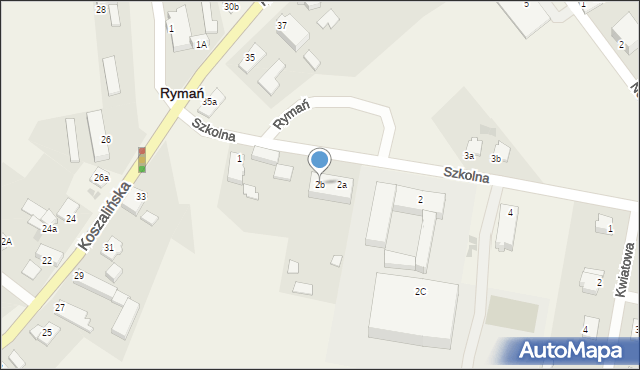 Rymań, Szkolna, 2b, mapa Rymań