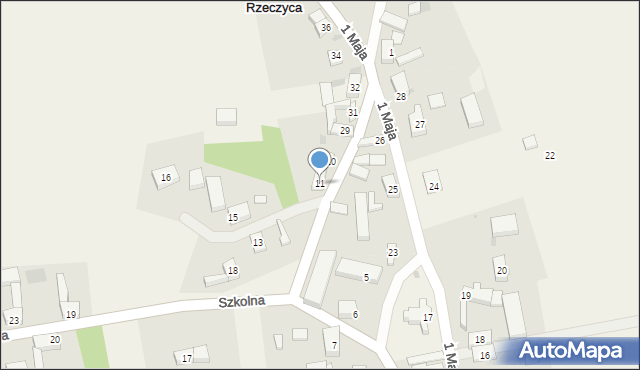 Rzeczyca, Szkolna, 11, mapa Rzeczyca