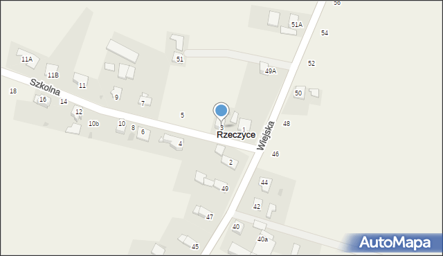Rzeczyce, Szkolna, 3, mapa Rzeczyce