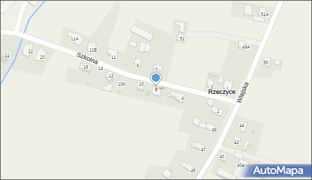 Rzeczyce, Szkolna, 6, mapa Rzeczyce