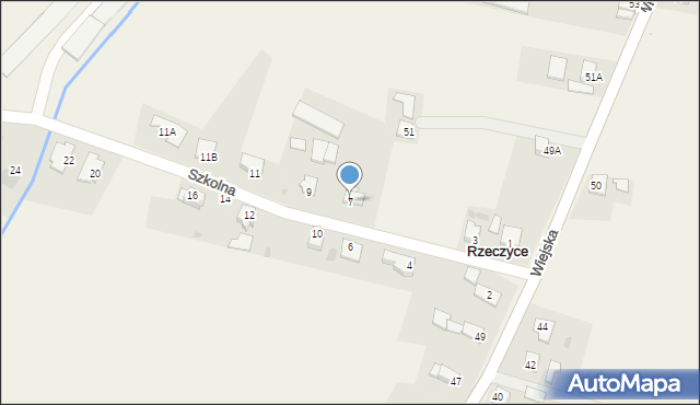 Rzeczyce, Szkolna, 7, mapa Rzeczyce