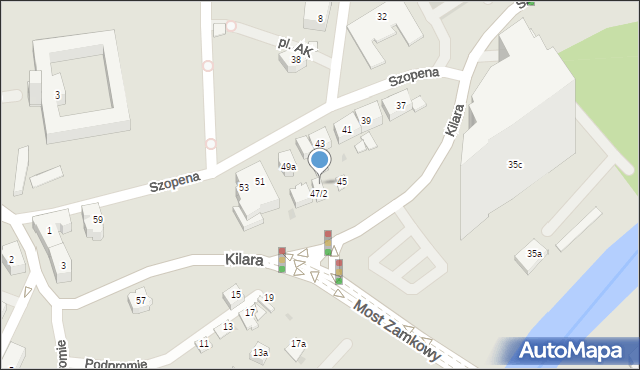 Rzeszów, Szopena Fryderyka, 47a, mapa Rzeszów