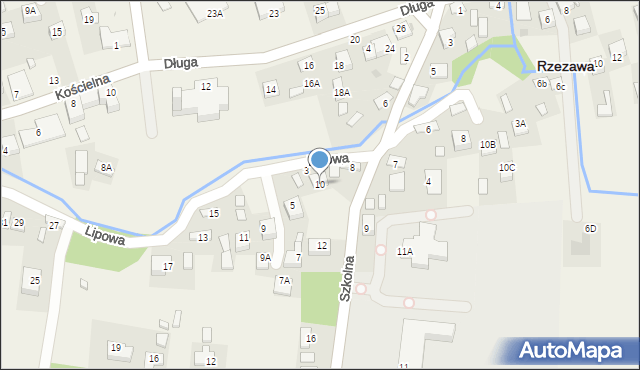 Rzezawa, Szkolna, 10, mapa Rzezawa