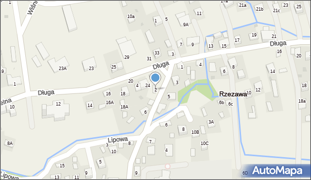 Rzezawa, Szkolna, 2, mapa Rzezawa