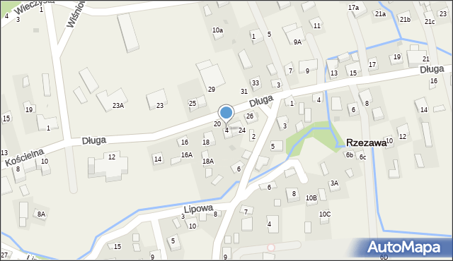 Rzezawa, Szkolna, 4, mapa Rzezawa