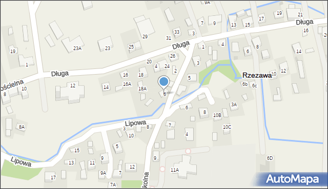 Rzezawa, Szkolna, 6, mapa Rzezawa
